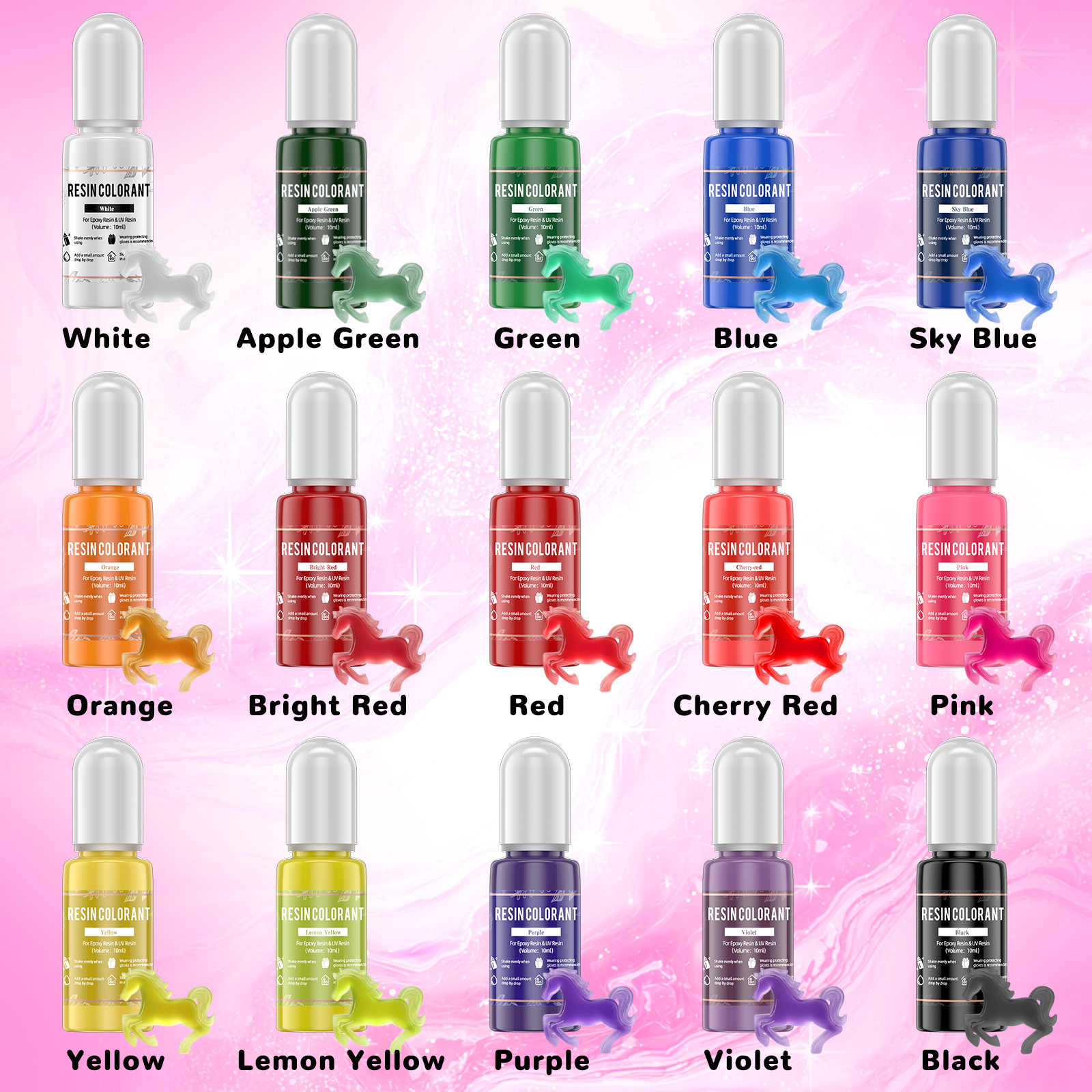 KHKD Resin 15 Color Epoxy Pigment Set – Non-Toxic Dyes for Art, Jewelry & DIY Crafts