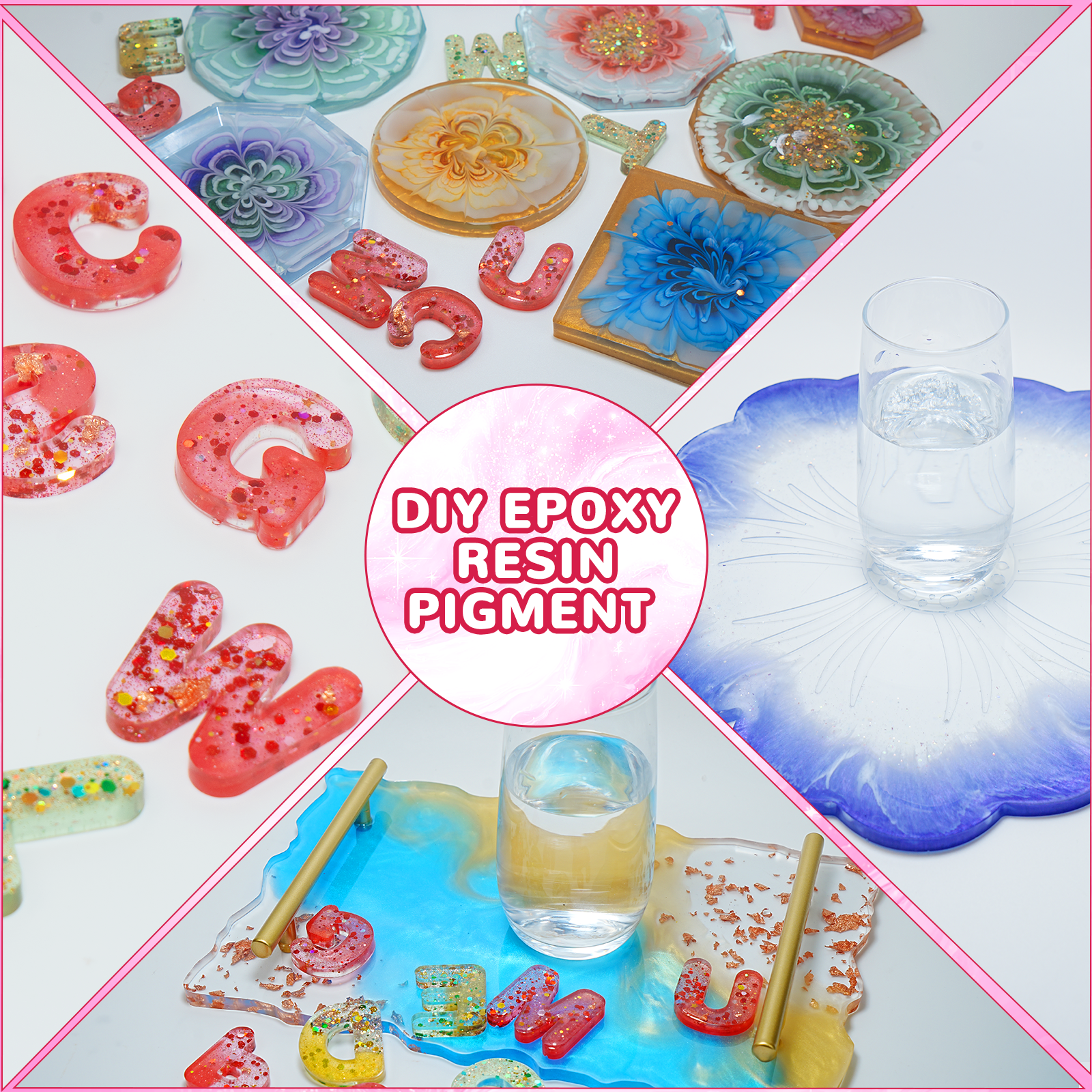 KHKD Resin 15 Color Epoxy Pigment Set – Non-Toxic Dyes for Art, Jewelry & DIY Crafts