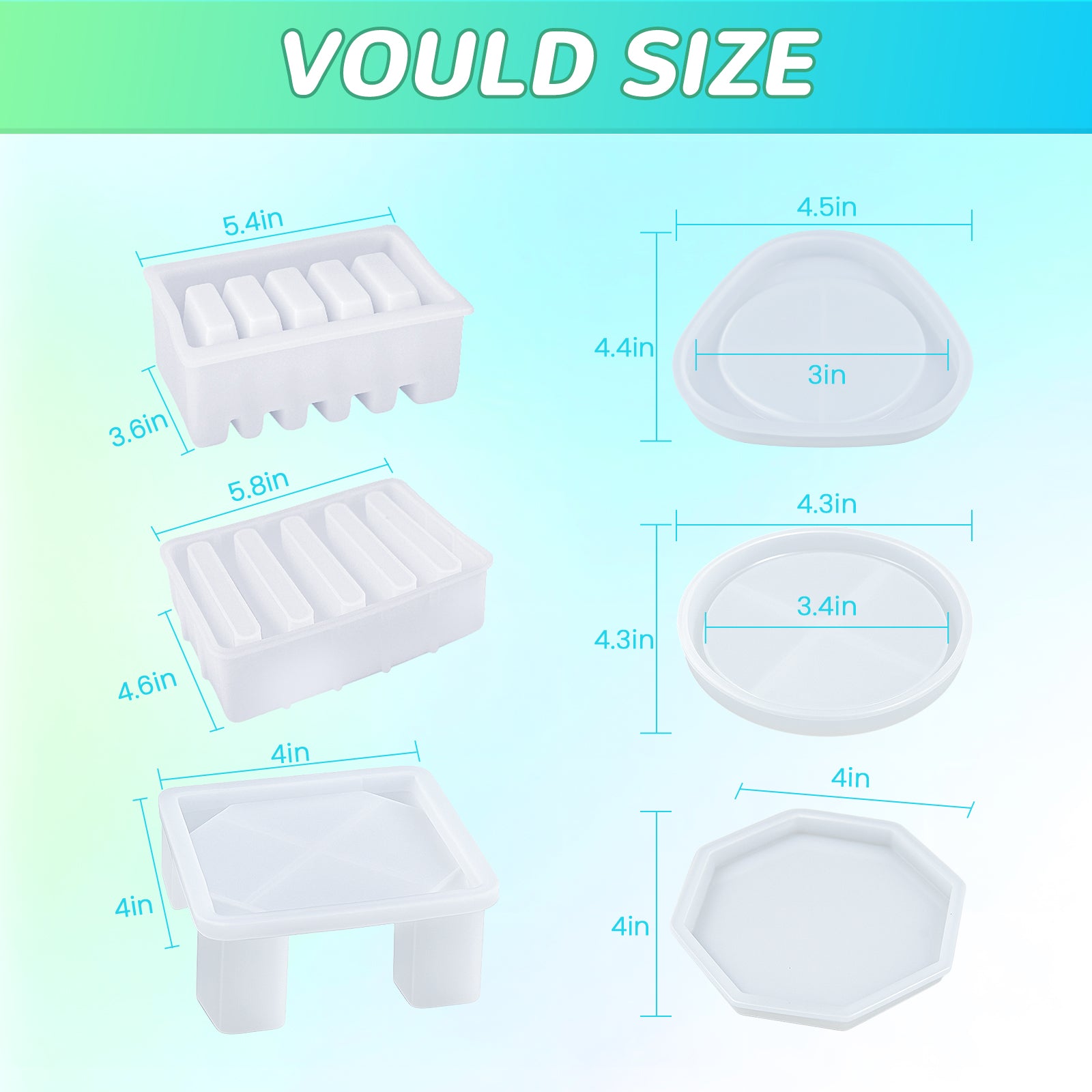 DIY Geometric Resin Coaster Molds - 12 Pcs Silicone Set with Holder