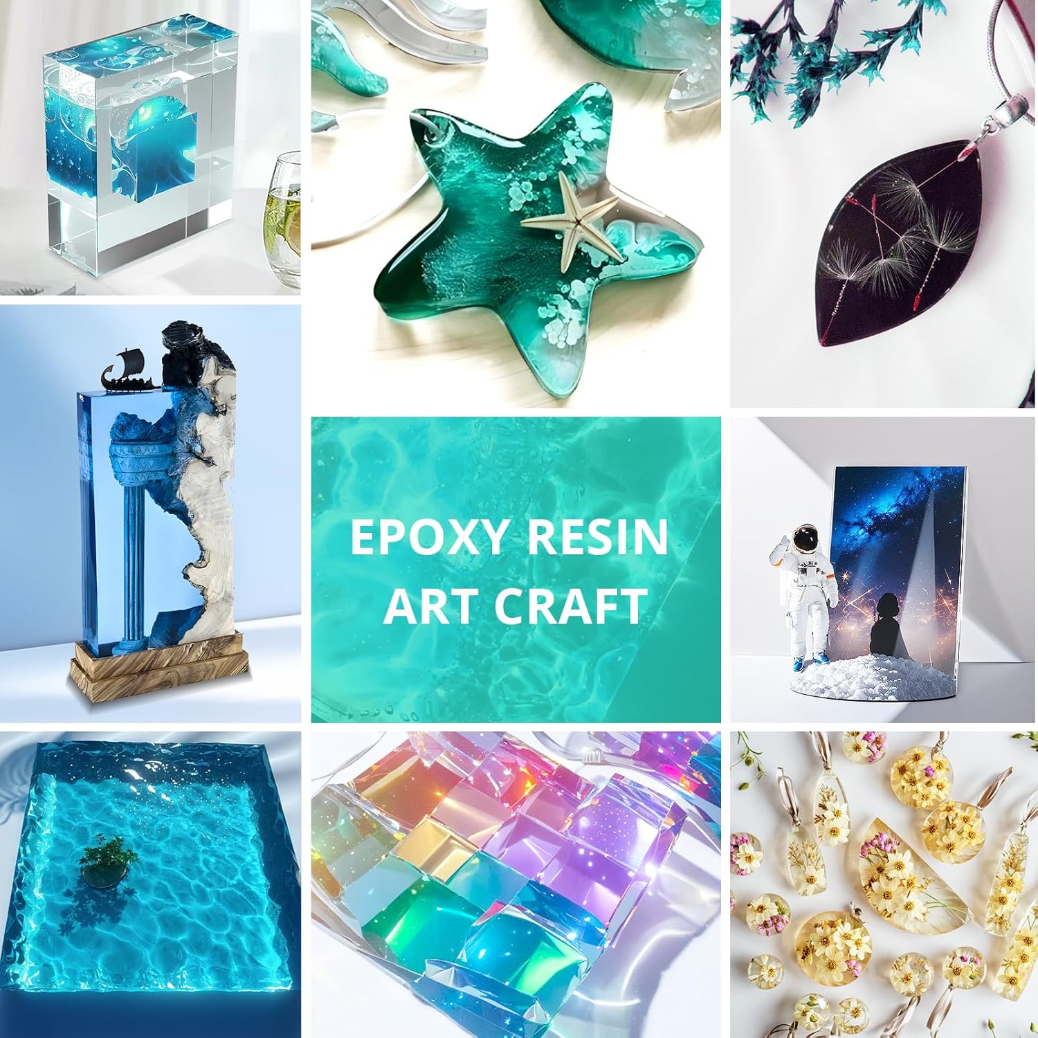 KHKD Epoxy Resin Art Craft โ DIY Gallery with Ocean Tables, Jewelry, Sculptures, Coasters, Keychains, and Art Pieces