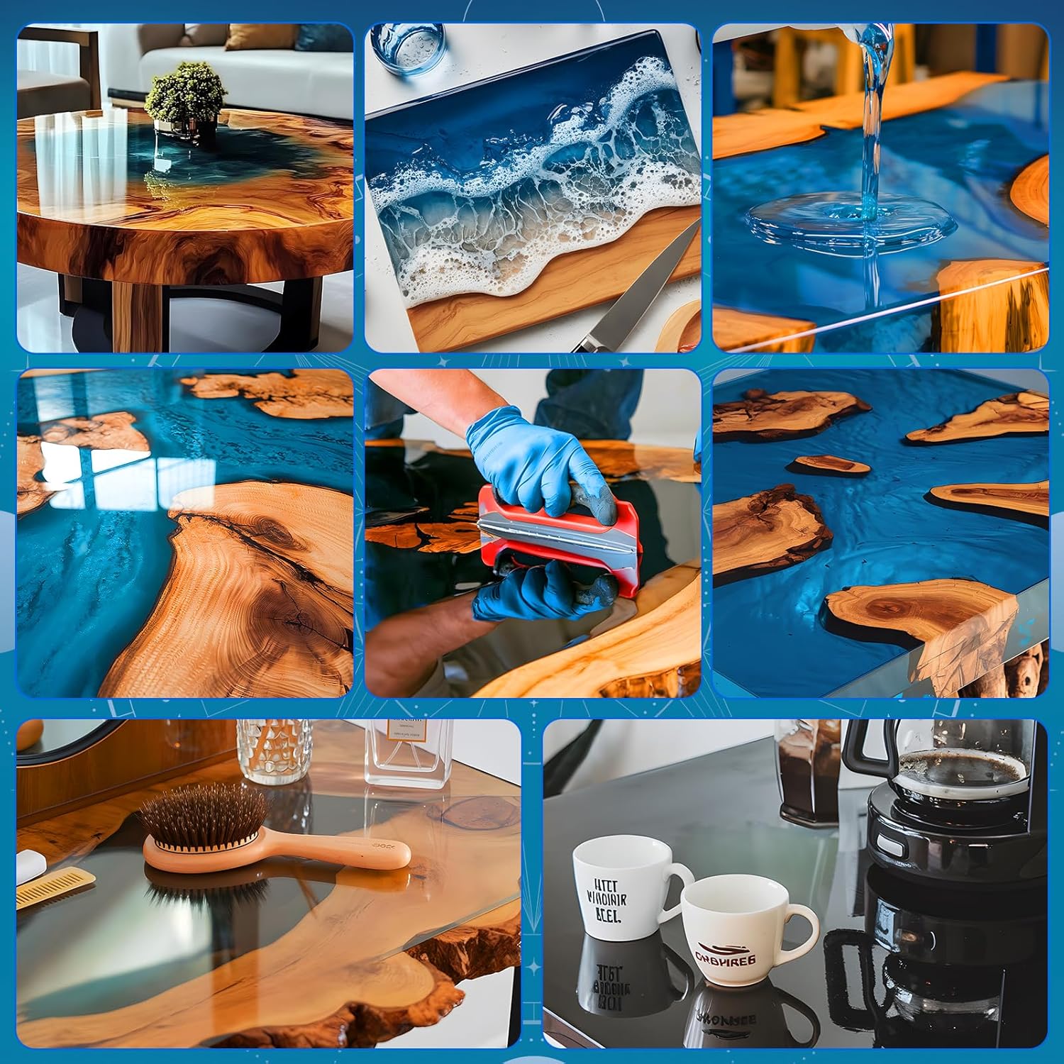 KHKD Tabletop Epoxy Resin โ Glossy Finish for Pouring, Wood Tables, Resin Art, Coffee Surfaces, and Coating Use