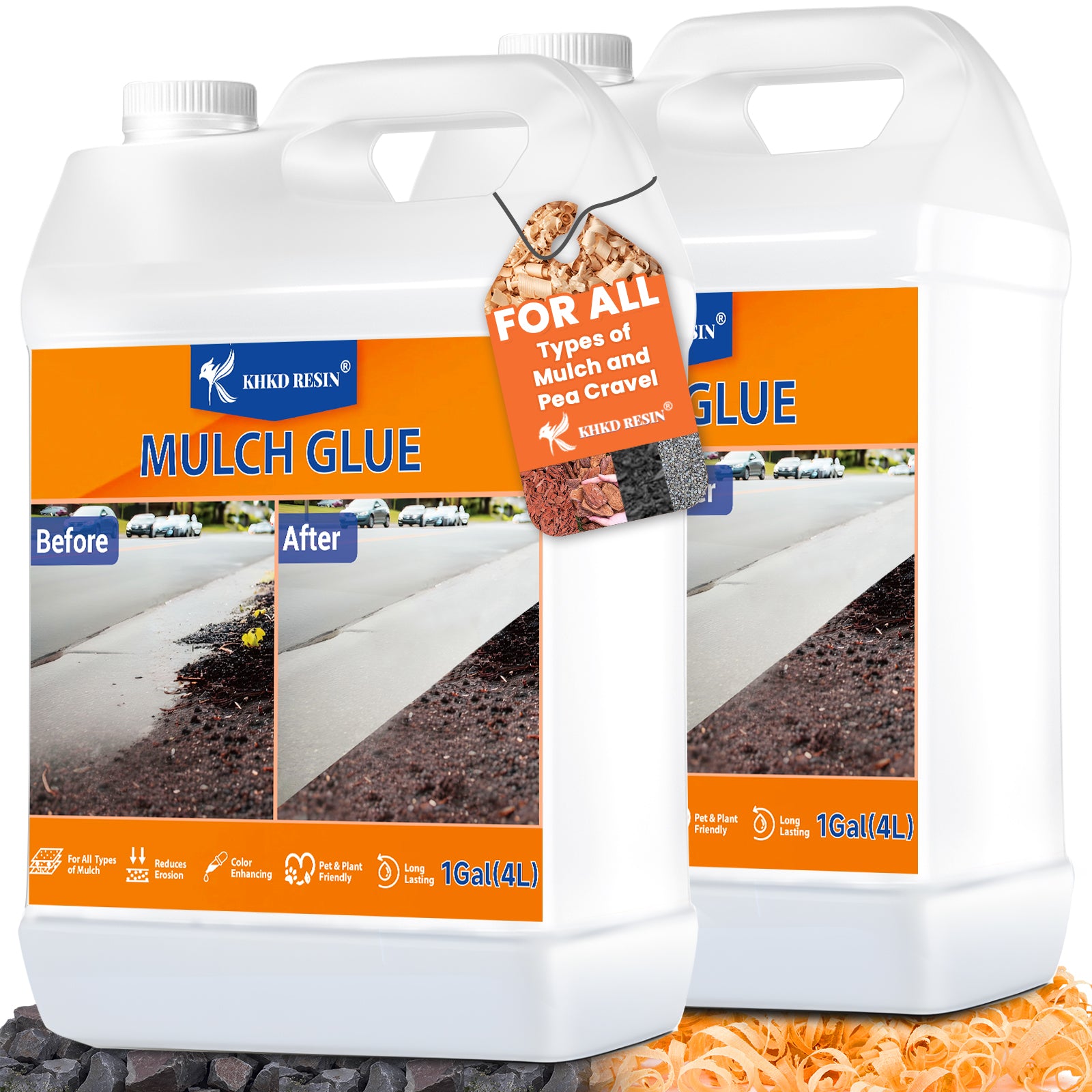 KHKD Resin Mulch Glue – Strong Outdoor Binder for Gravel & Landscaping