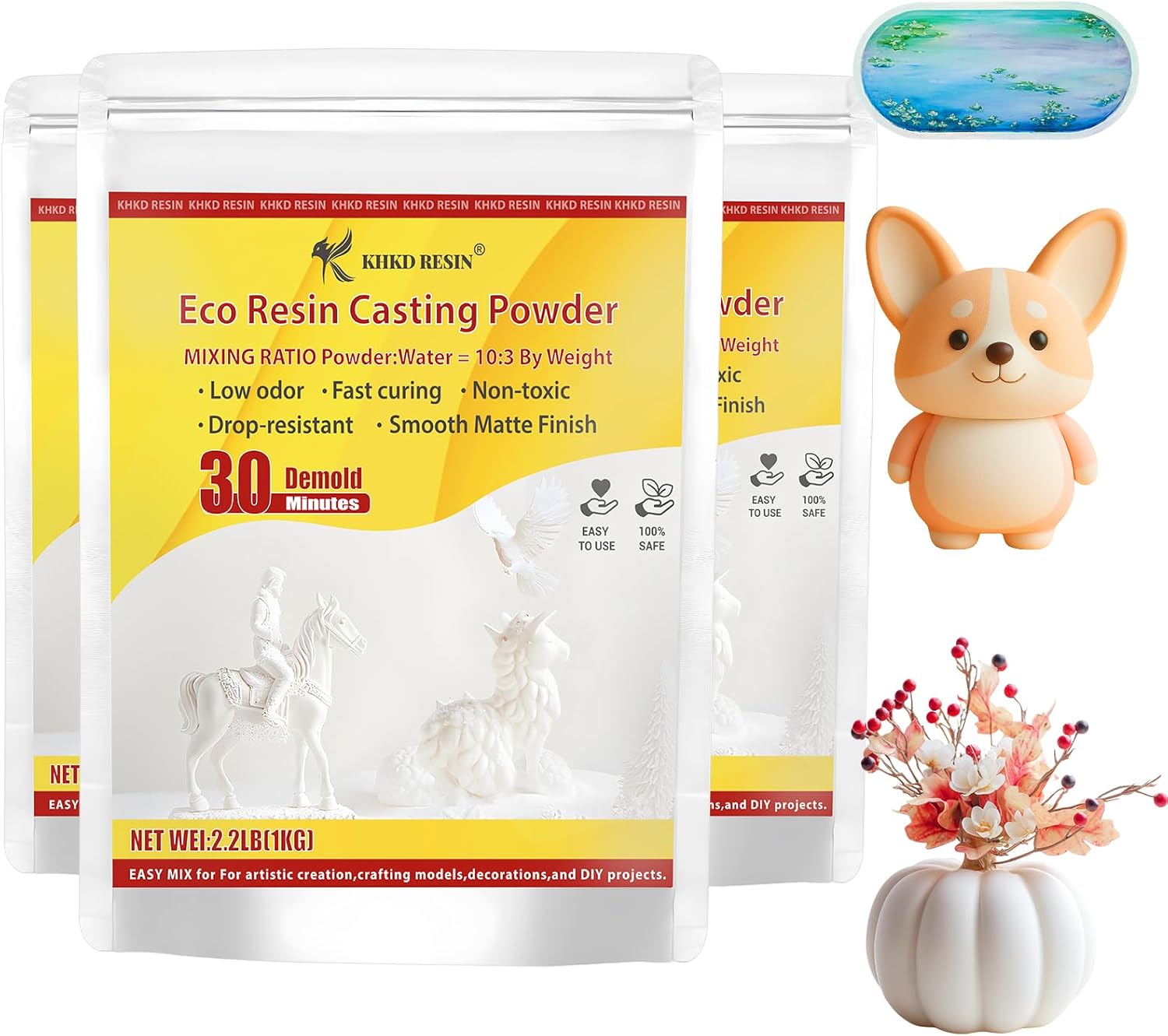 KHKD Resin Casting Powder – Fine Plaster for Mold Making & DIY Crafts