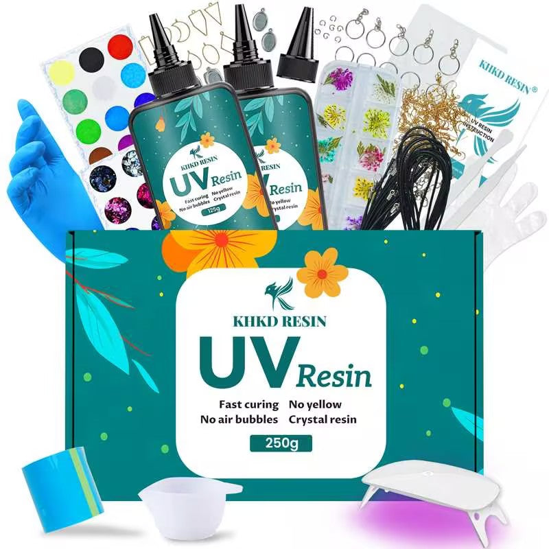KHKD Resin Crystal Clear UV Resin Jewelry Kit