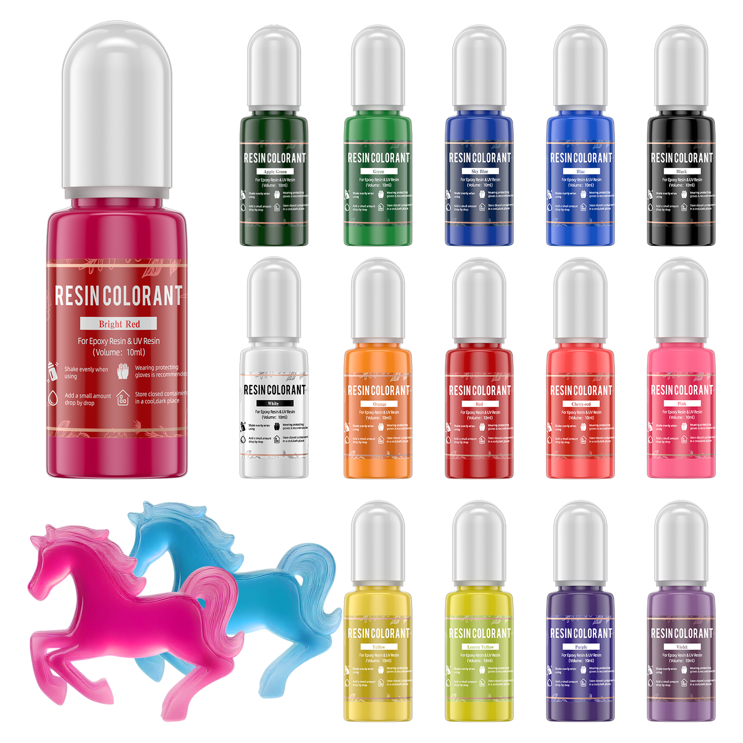 KHKD Resin 15 Color Epoxy Pigment Set – Non-Toxic Dyes for Art, Jewelry &amp; DIY Crafts