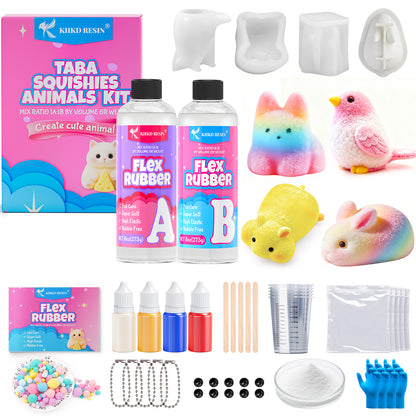 4 Cute Animals Taba Squishy Making All-in-one Kit
