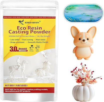 KHKD Resin Casting Powder – Fine Plaster for Mold Making &amp; DIY Crafts
