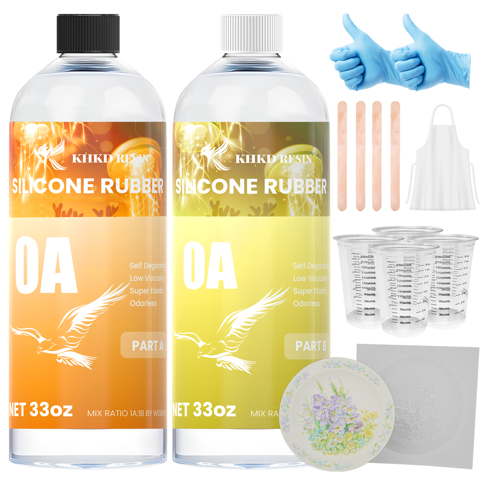 KHKD Resin Silicone Rubber for Mold Making – 0A Soft