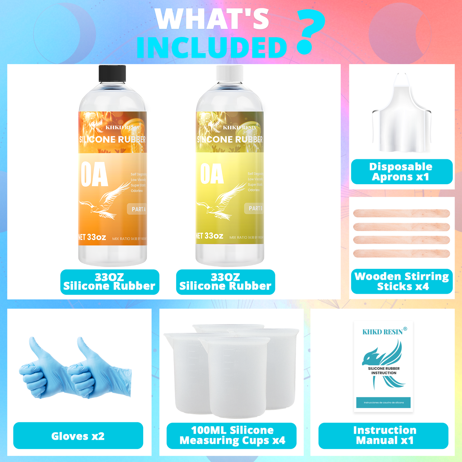 KHKD Resin Silicone Rubber for Mold Making – 0A Soft