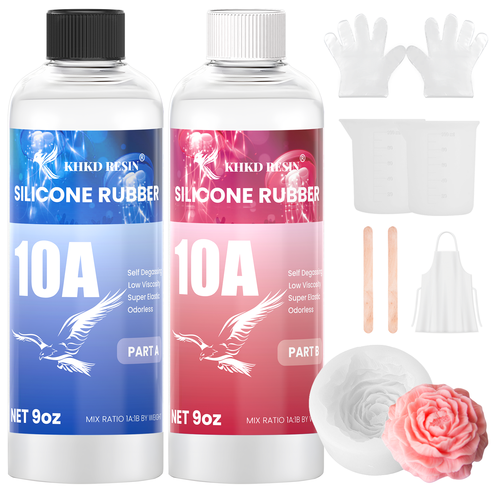 KHKD Resin Silicone Rubber for Mold Making – 10A Medium