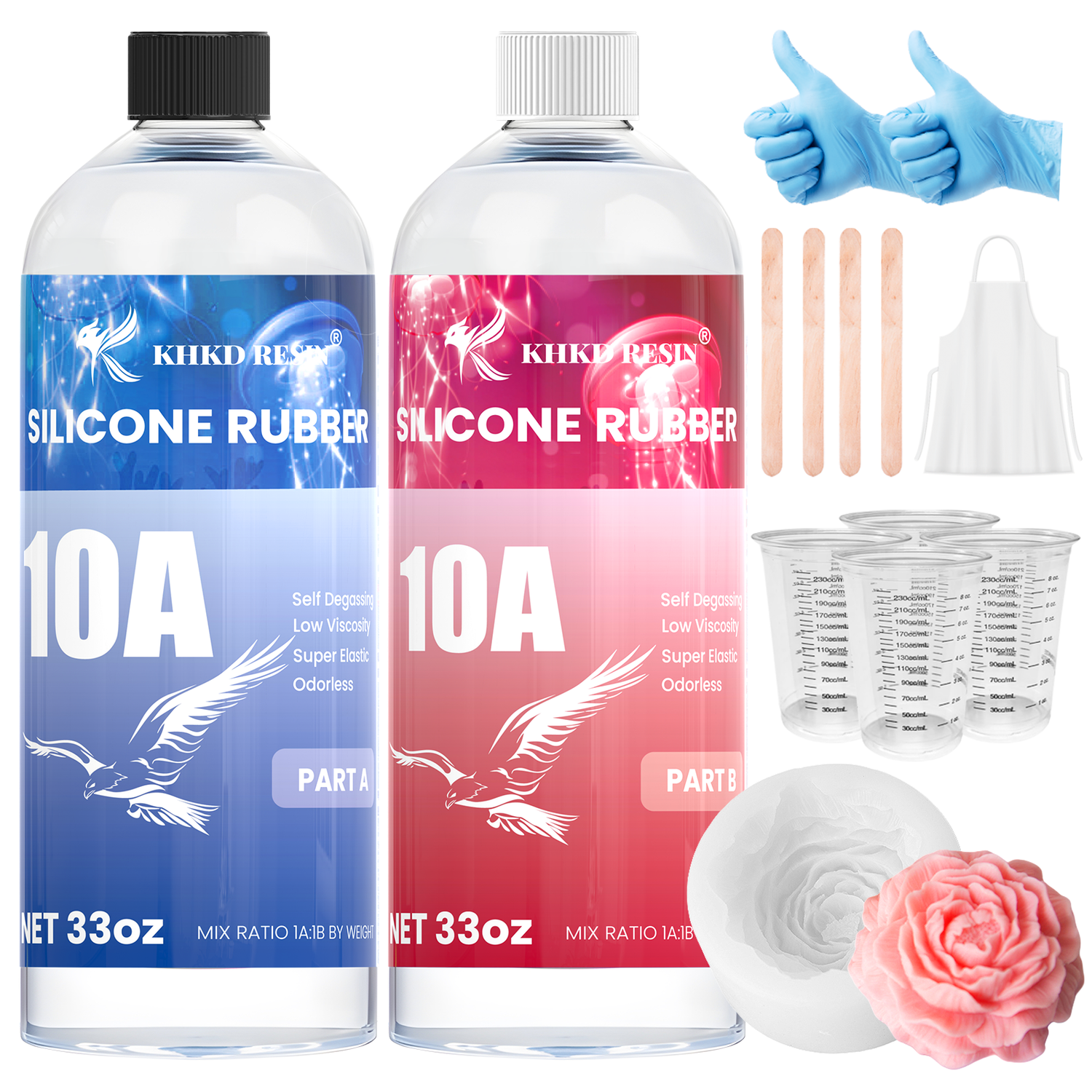 KHKD Resin Silicone Rubber for Mold Making – 10A Medium
