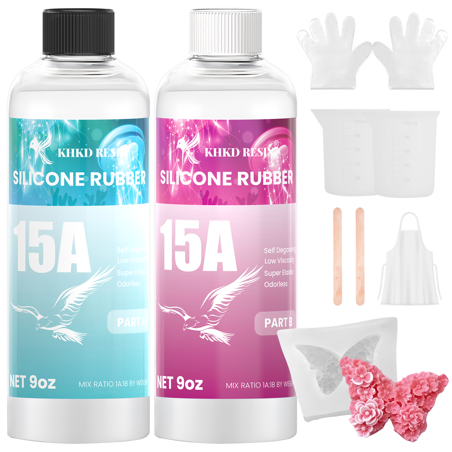 KHKD Resin Silicone Rubber for Mold Making – 15A Firm