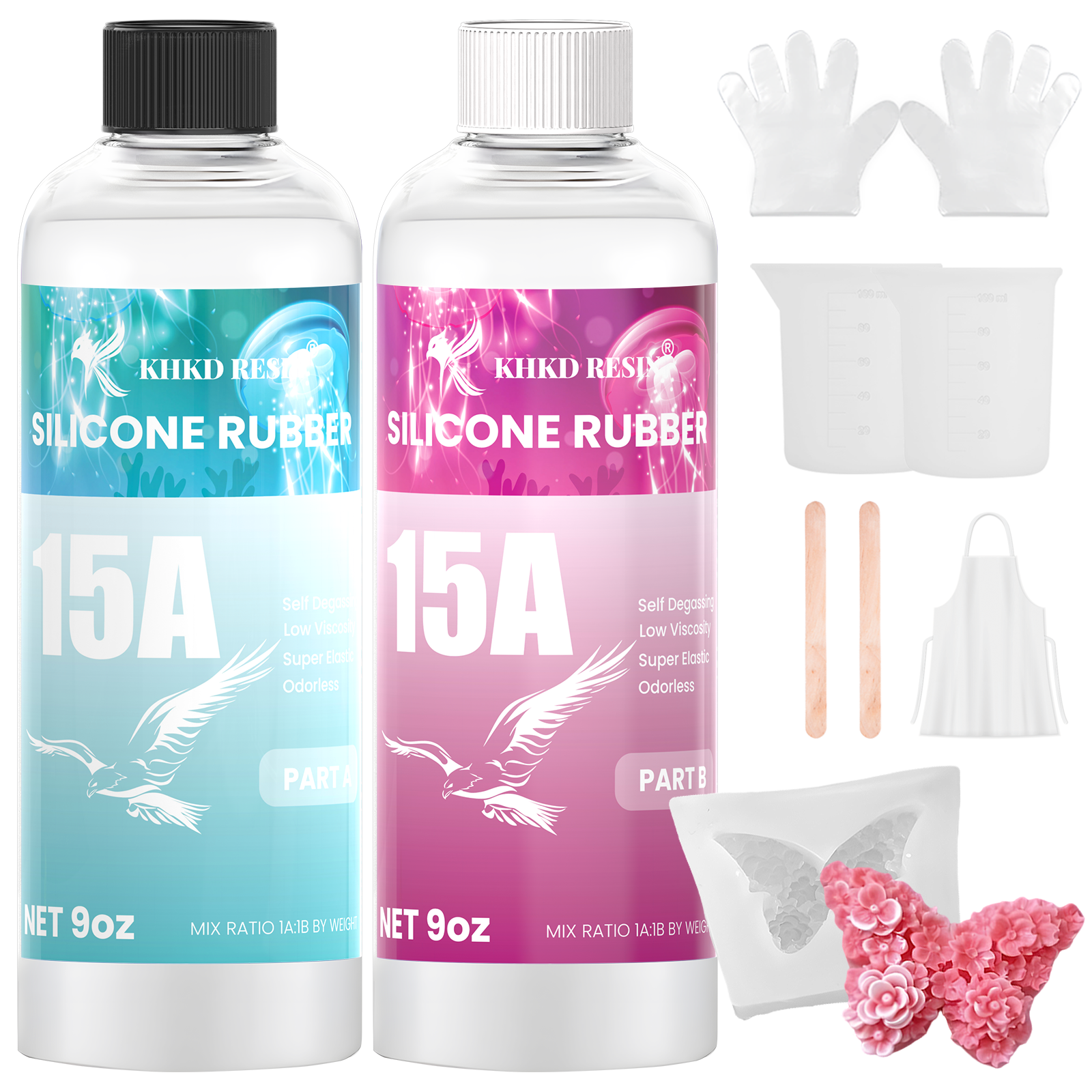 KHKD Resin Silicone Rubber for Mold Making – 15A Firm