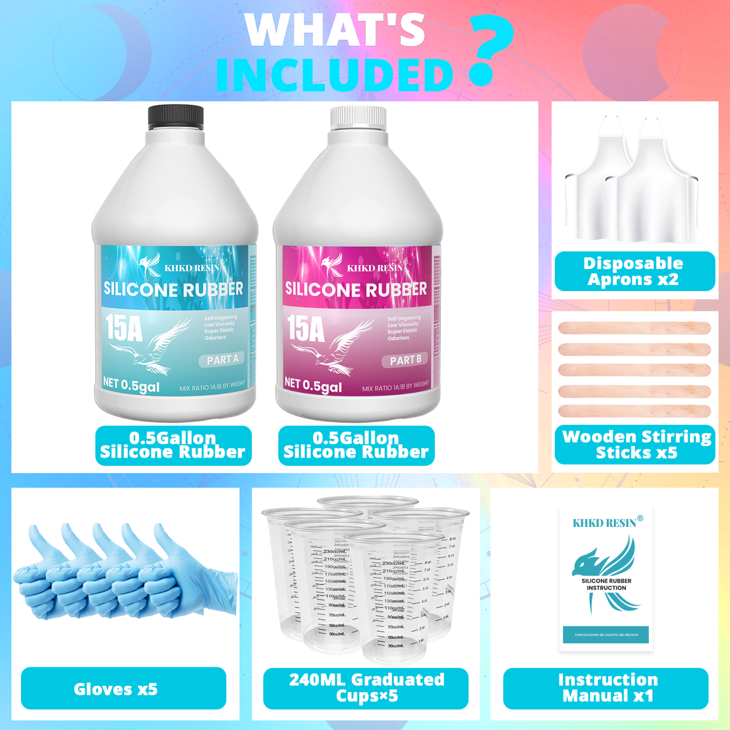 KHKD Resin Silicone Rubber for Mold Making – 15A Firm