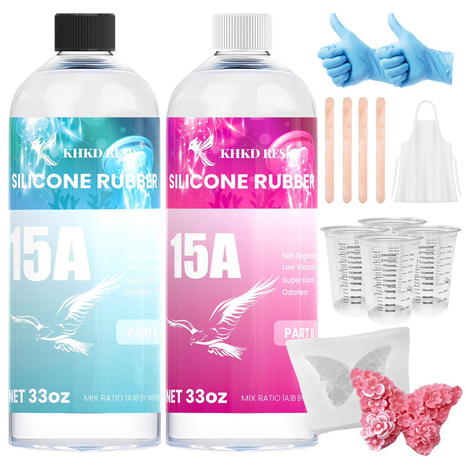 KHKD Resin Silicone Rubber for Mold Making – 15A Firm