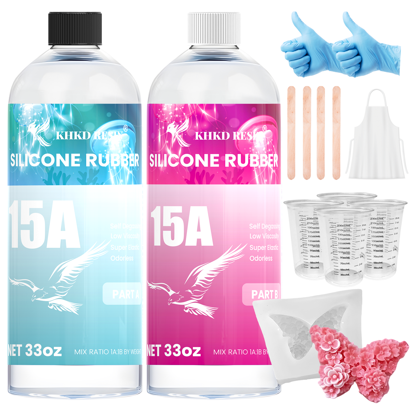 KHKD Resin Silicone Rubber for Mold Making – 15A Firm