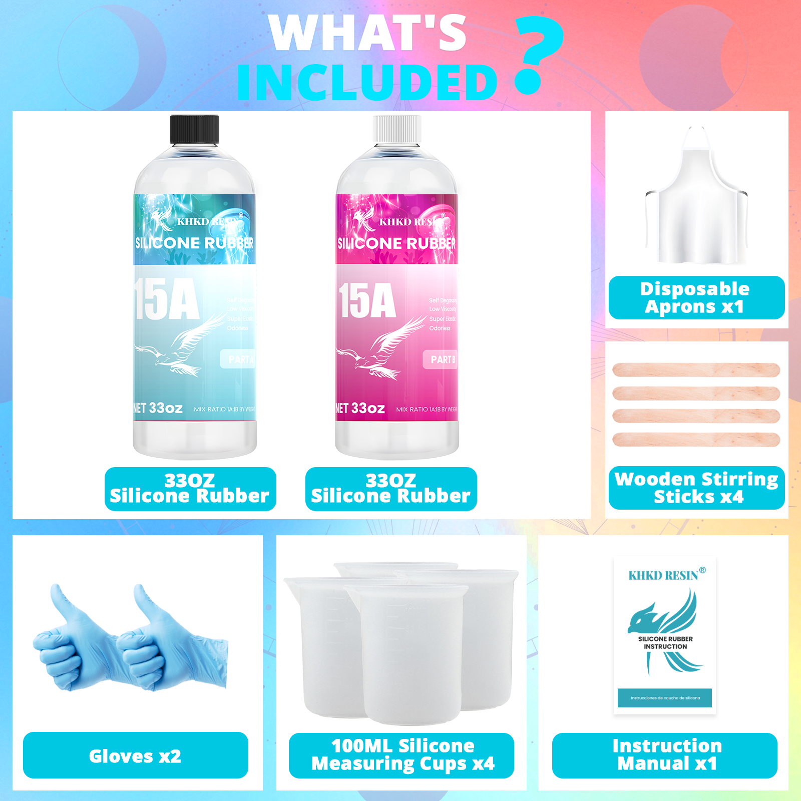 KHKD Resin Silicone Rubber for Mold Making – 15A Firm