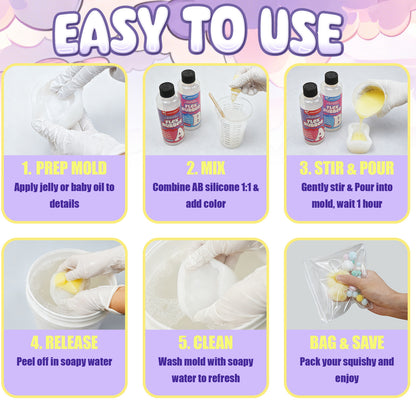 4 Cute Animals Taba Squishy Making All-in-one Kit