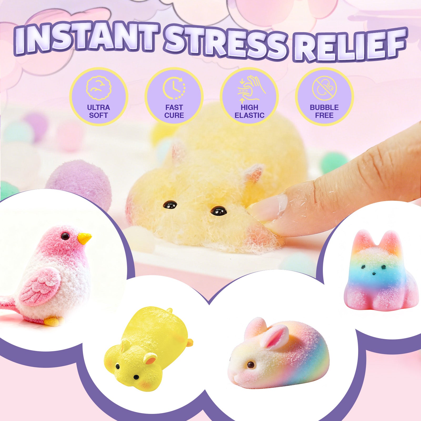 4 Cute Animals Taba Squishy Making All-in-one Kit